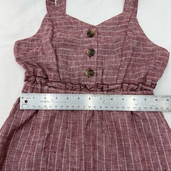 Romeo & Juliet Couture NWT Button Linen Jumpsuit wide leg lagenlook striped S - Picture 8 of 14